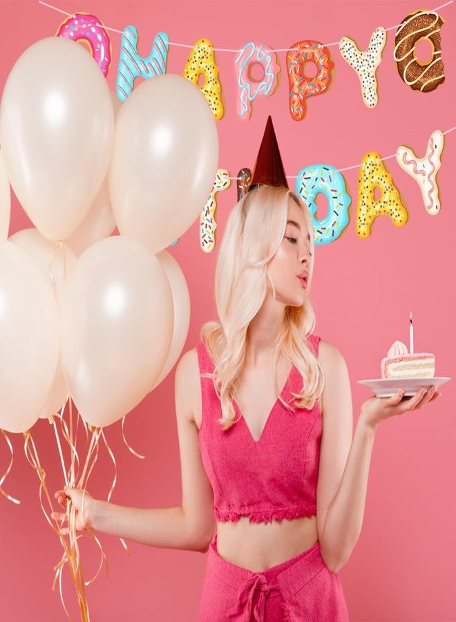 كيه اتش سي-كيه اتش اف لافتة عيد ميلاد على شكل دونات، لافتة عيد ميلاد سعيد لحفلة دونات، لوازم حفلات، لافتة زينة، خلفية تصوير، زينة صيفية للنساء والرجال والفتيات والفتيان - Image 4